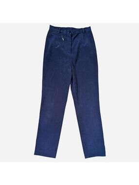 90s Doncaster Suede Pants Ink Blue Purple Straight Leg Vintage Size 2P